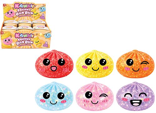 Glitter Sugar Maltose Squishy Bao Dumpling In Basket 8.5cm